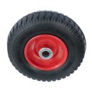 PR 1400-20 - Колесо для тачки / тележки пневматическое 2.50-4, диаметр 210 мм, ось 20 мм, металлический обод, симметричная ступица, шариковый подшипник